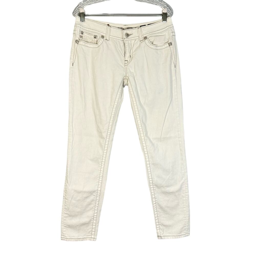 Miss Me White Ankle Skinny Jeans